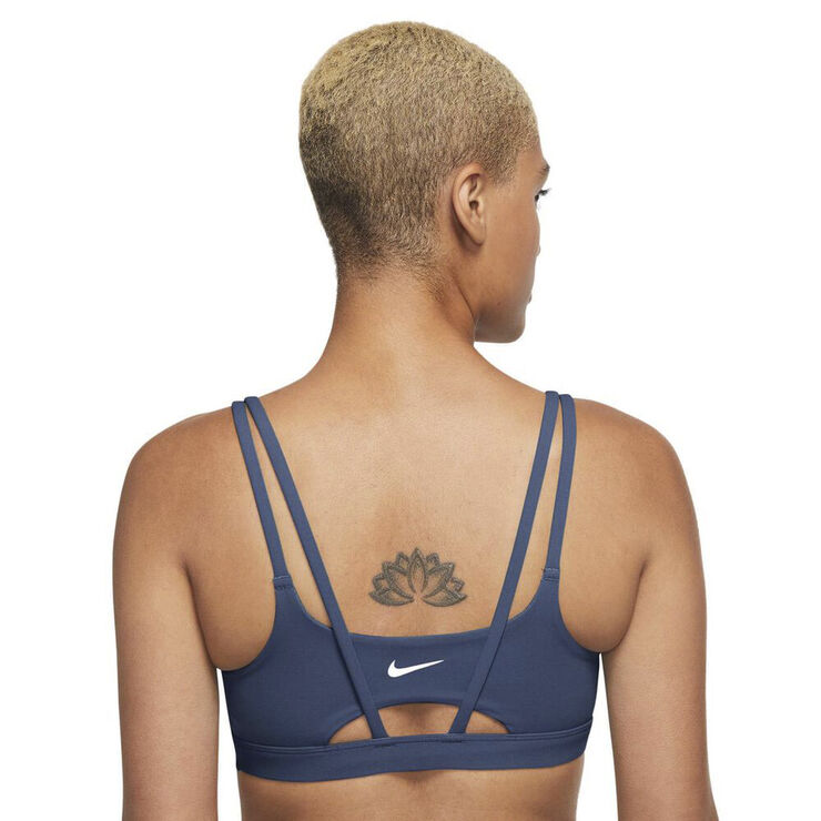 Nike Alate Trace Light Support Padded Strappy Sports Bh Blå