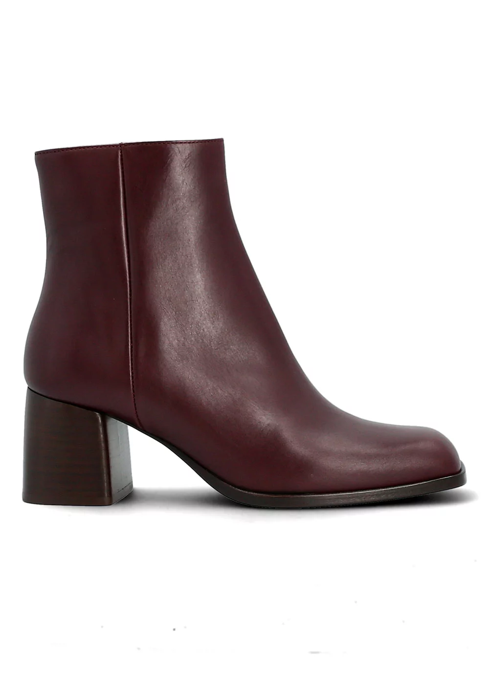 BOOTS VANILLE CUIR BORDEAUX