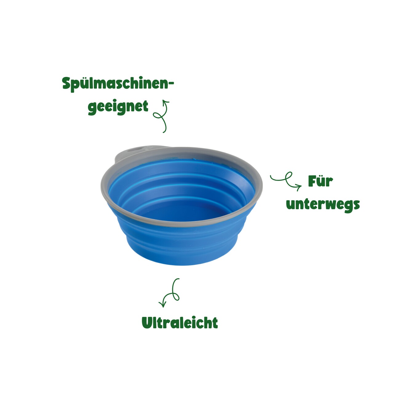 Dogs Creek Reise-Silikonnapf Trail blau 500 ml