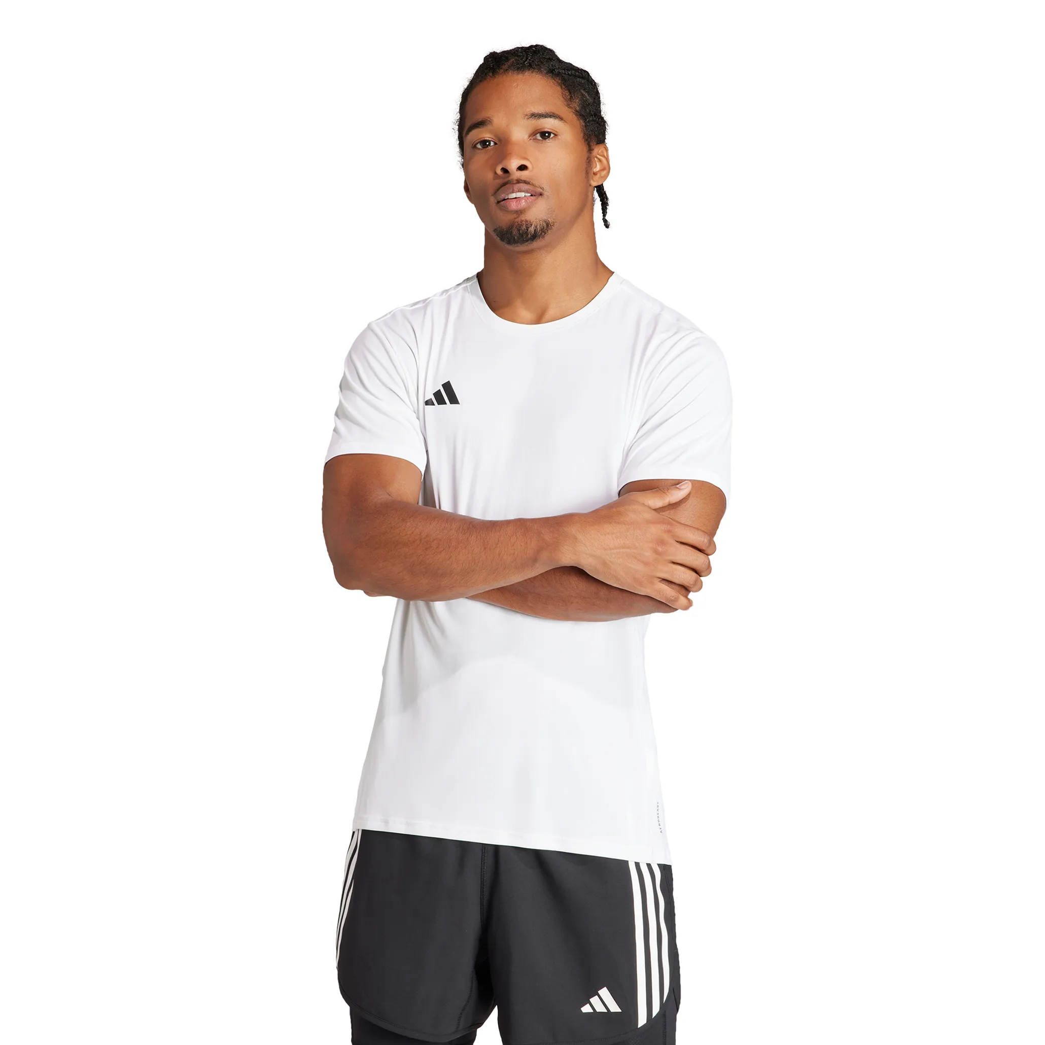 Adidas M Adizero E Tee White White