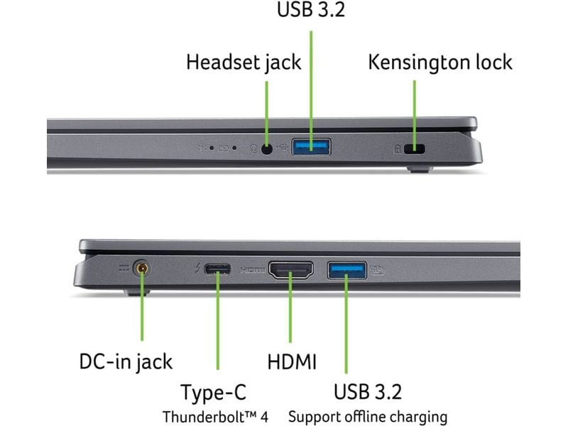 Acer Aspire 15 (A15-51M-51C6) 5, 16 GB, 512 GB Handlicher Allround-Laptop mit schnellem SSD-Speicher