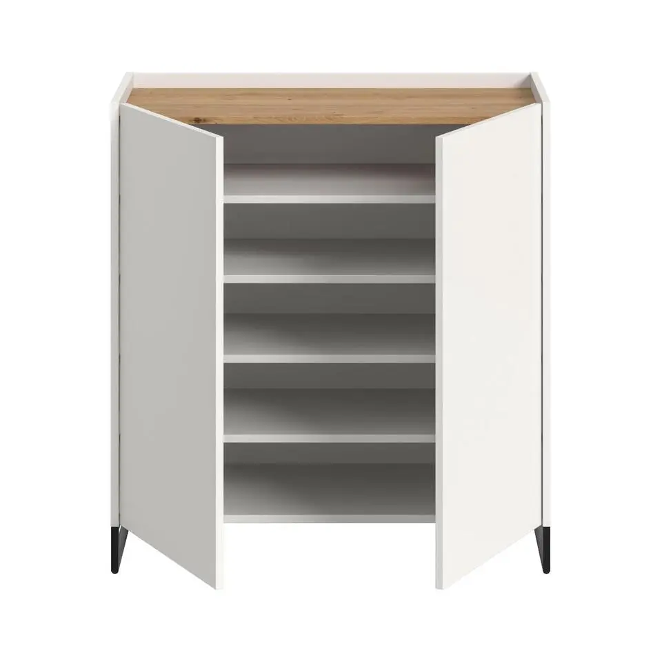 Hioshop Drive schoenenkast 2 deuren wit