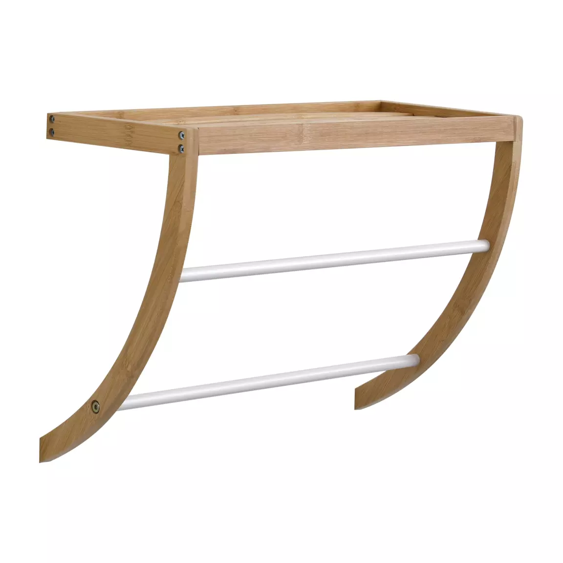 Porte serviette mural (45 x H34 cm) Bambou Blanc