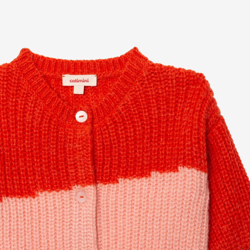 Gilet bébé fille colorblock rouge Catimini Rouge