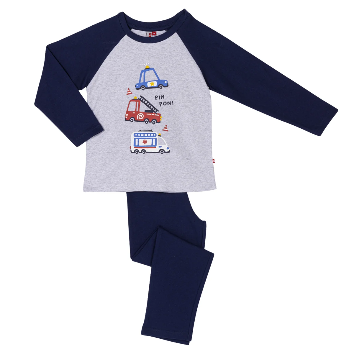 Pyjama garçon PINPON gris chiné/marine