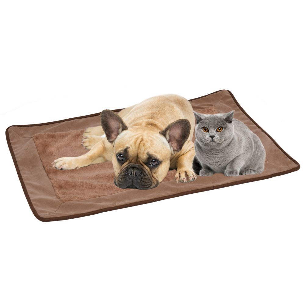 Tapis thermique s 70 x 50 x 1.5 cm marron pour chien ou chat