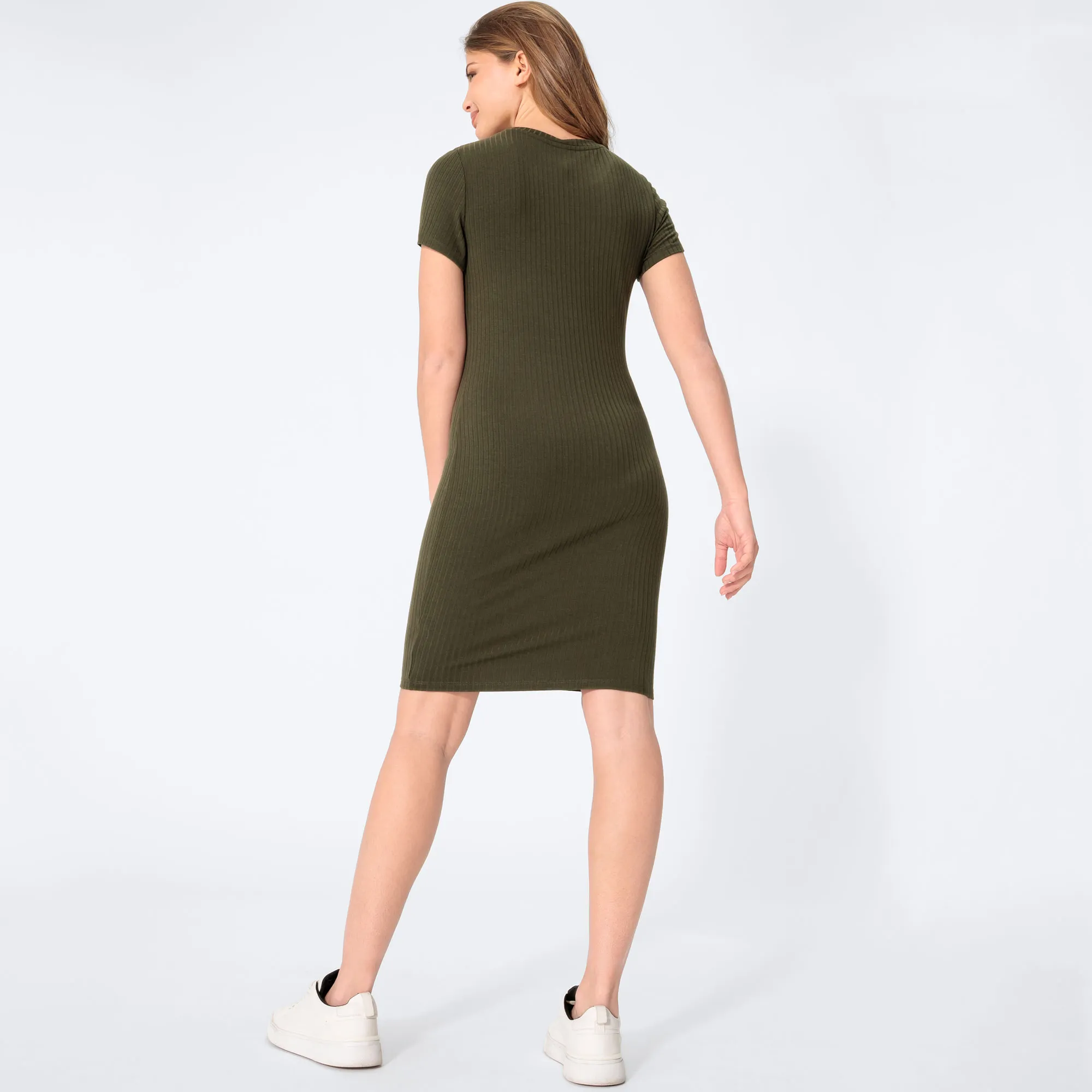 Damen-Kleid mit Rippstruktur