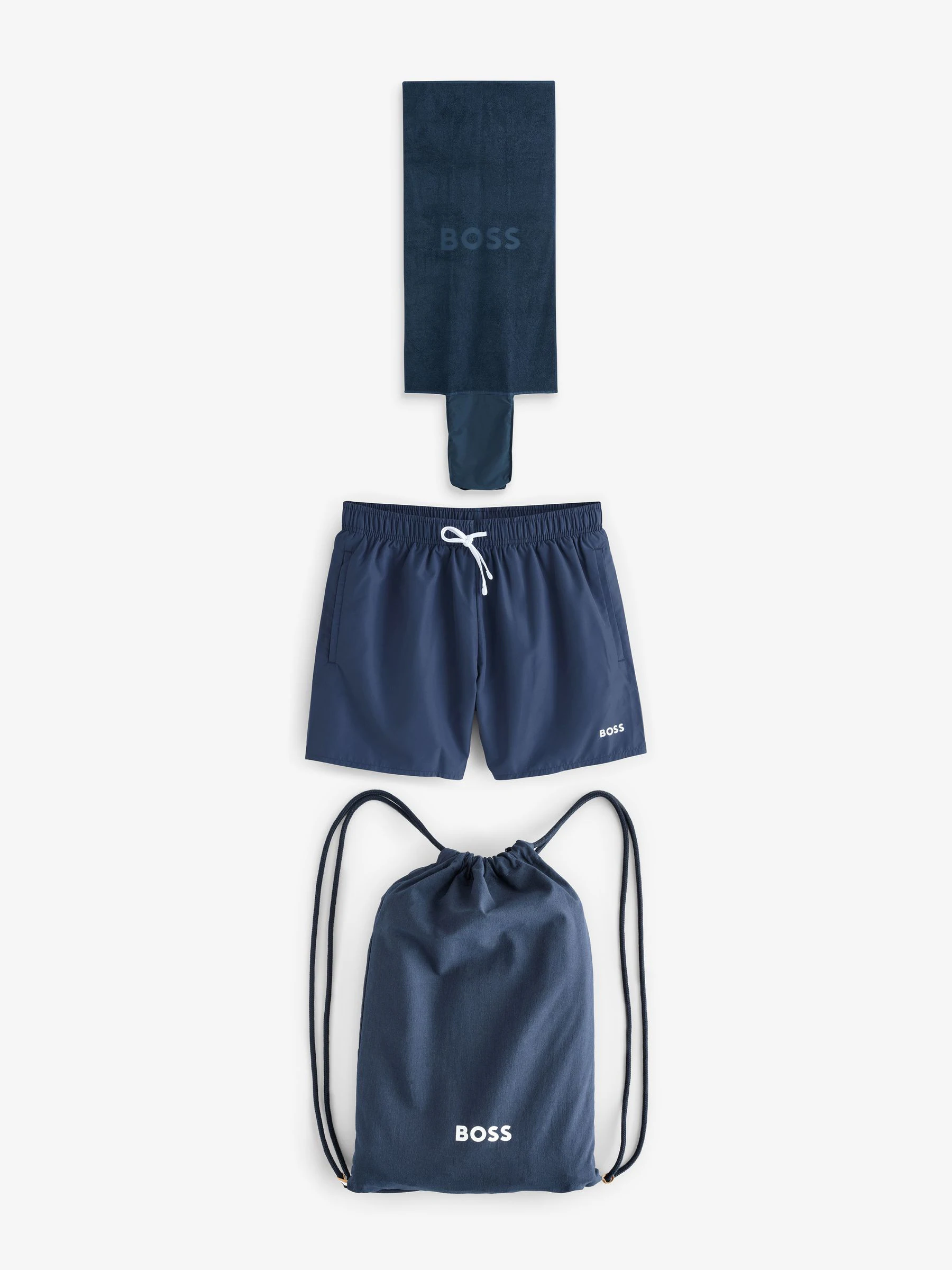 BOSS Swim Shorts, Bag, Towel Beach Gift Set