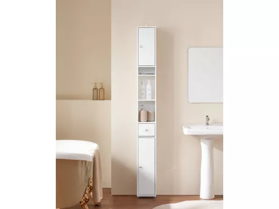 Meuble de Rangement Salle d Bain Meuble Colonne Armoire,L20xP20xH180cm, BZR34-W