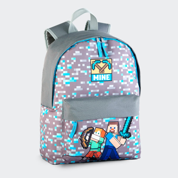 Mochila escolar adaptável Minecraft Warriors + carrinho para brinquedos com 4 rodas giratórias