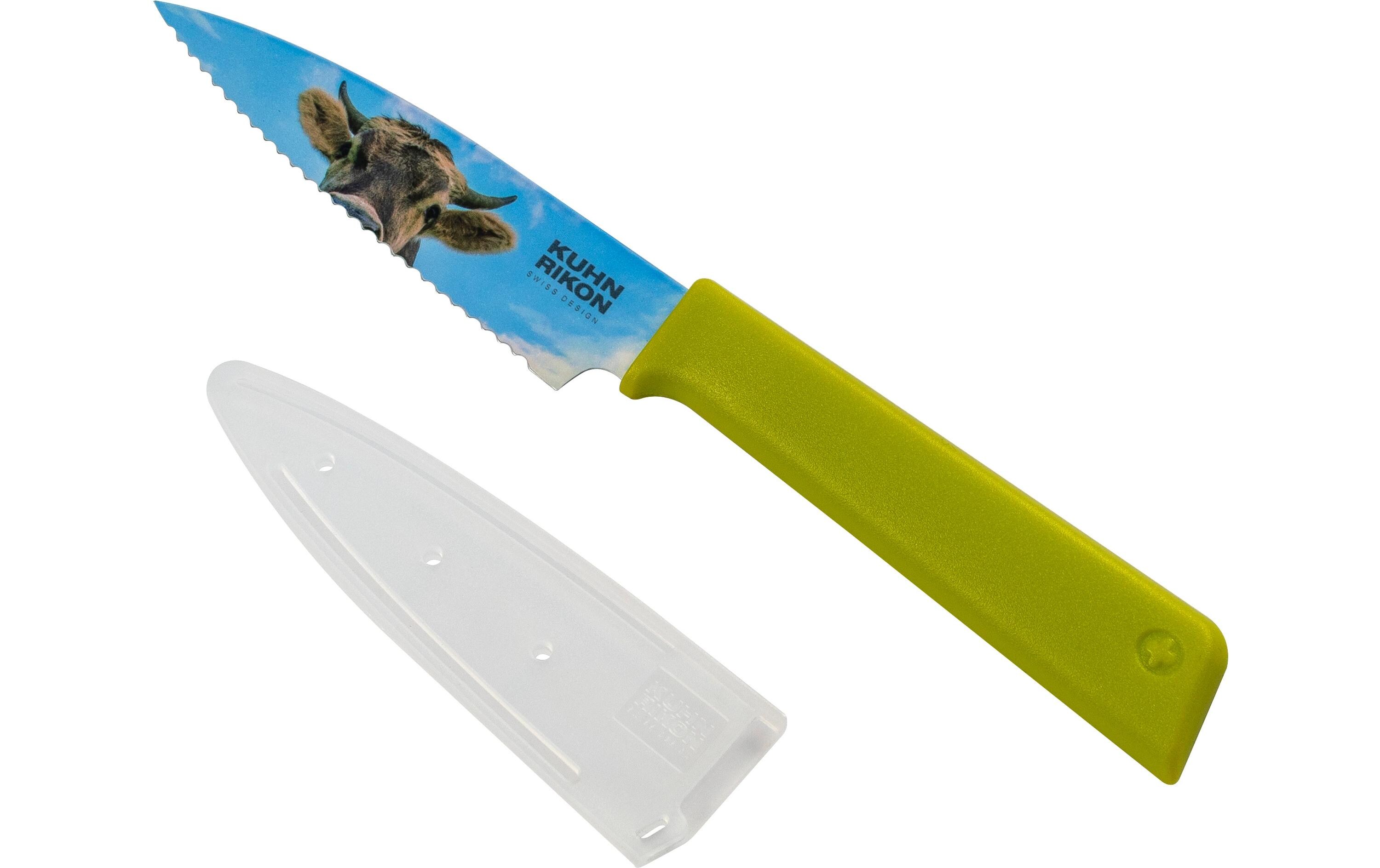 Rüstmesser Colori Kuh GrünObst- und Gemüsemesser mit Wellenschliff