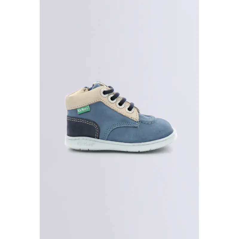 Kickiconic Bleu beige marine BOTTILLONS Cuir  Mixte