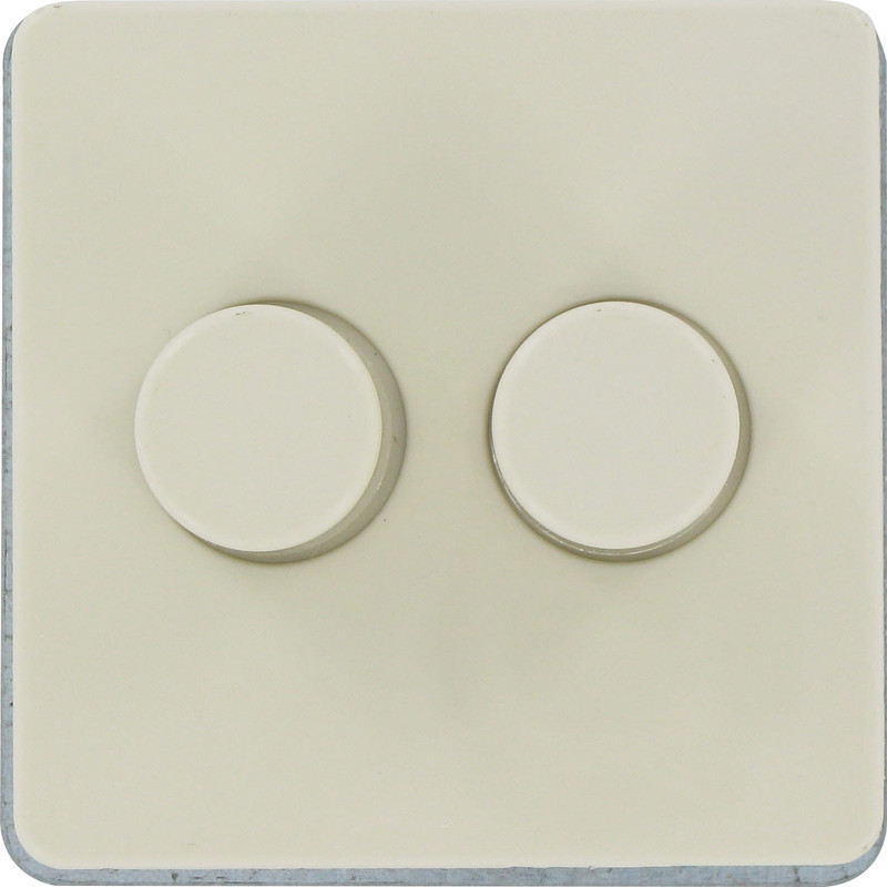 Duo dimmer 25-200W inbouw Glanzend crème