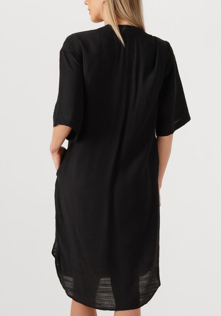 zwarte co'couture midi jurk caryncc pleat tunic dress