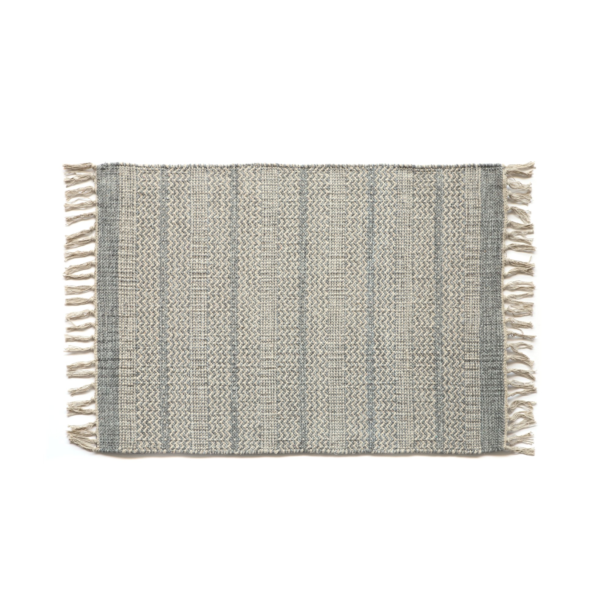 Mini-Rug 'Bratha', grau, blau, T 60 cm, B 90 cm von fischer's lagerhaus