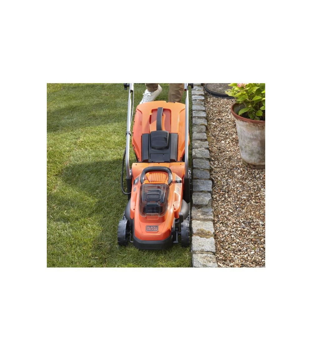 Tondeuse - black & decker - largeur de coupe : 33 cm - sans fil lithium 18v - 2,5ah - bcmw3318n-xj