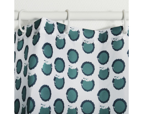 Spirella Deep Forest Textiel Douchegordijn 180 x 200 cm Wit/Blauw/Groen