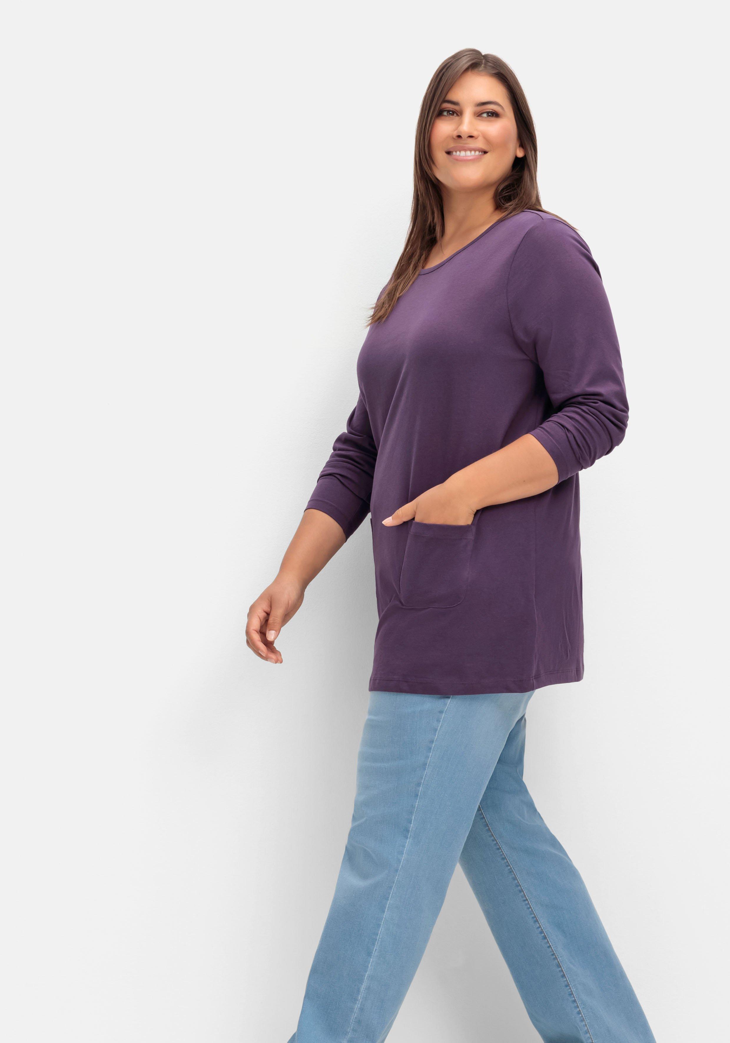 Longshirt mit aufgesetzten Taschen