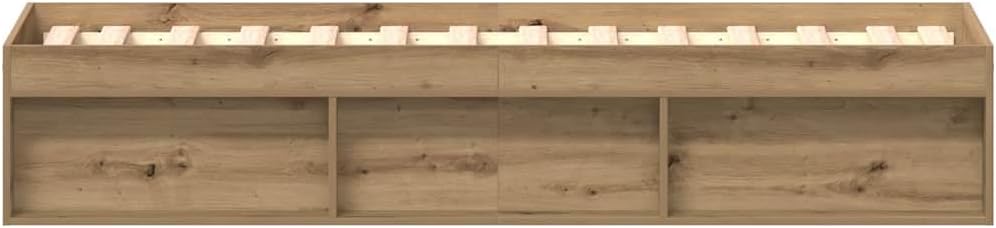 vidaXL Bettgestell ohne Matratze Artisan-Eiche 90x190cm Holzwerkstoff, Bettrahmen, Bett, Einzelbett, Schlafzimmermöbel, Lattenrost, Schlafzimmerbett