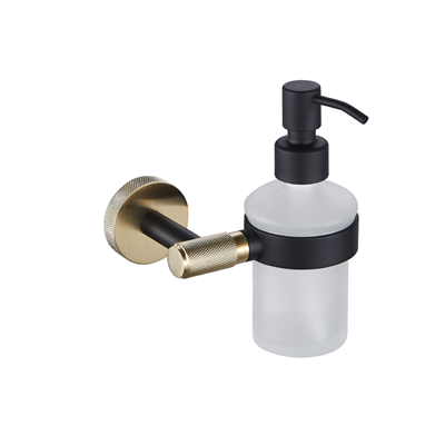 Eastbrook Catania messing zeepdispenser zwart mat en messing geborsteld