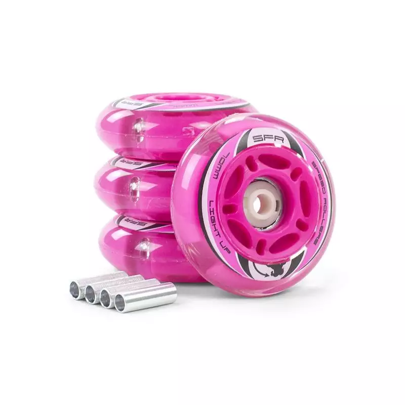 Roue Roller en ligne SFR ROLLER Light Up Inline Wheels Pink