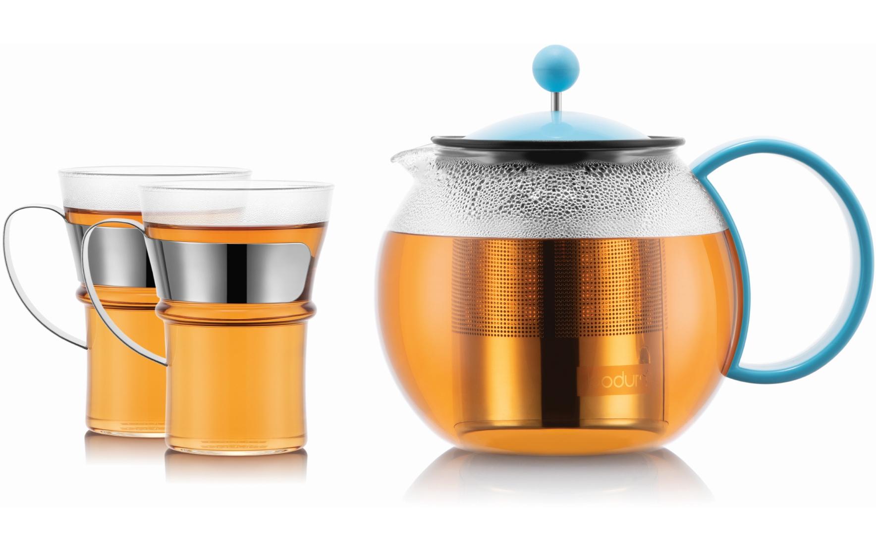 Teebereiter Assam 1 l, BlauTeebereiter mit Edelstahlfilter