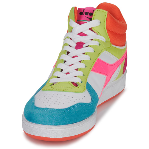 Diadora - MAGIC BASKET DEMI CROCO WN - Blanc / Multicolore