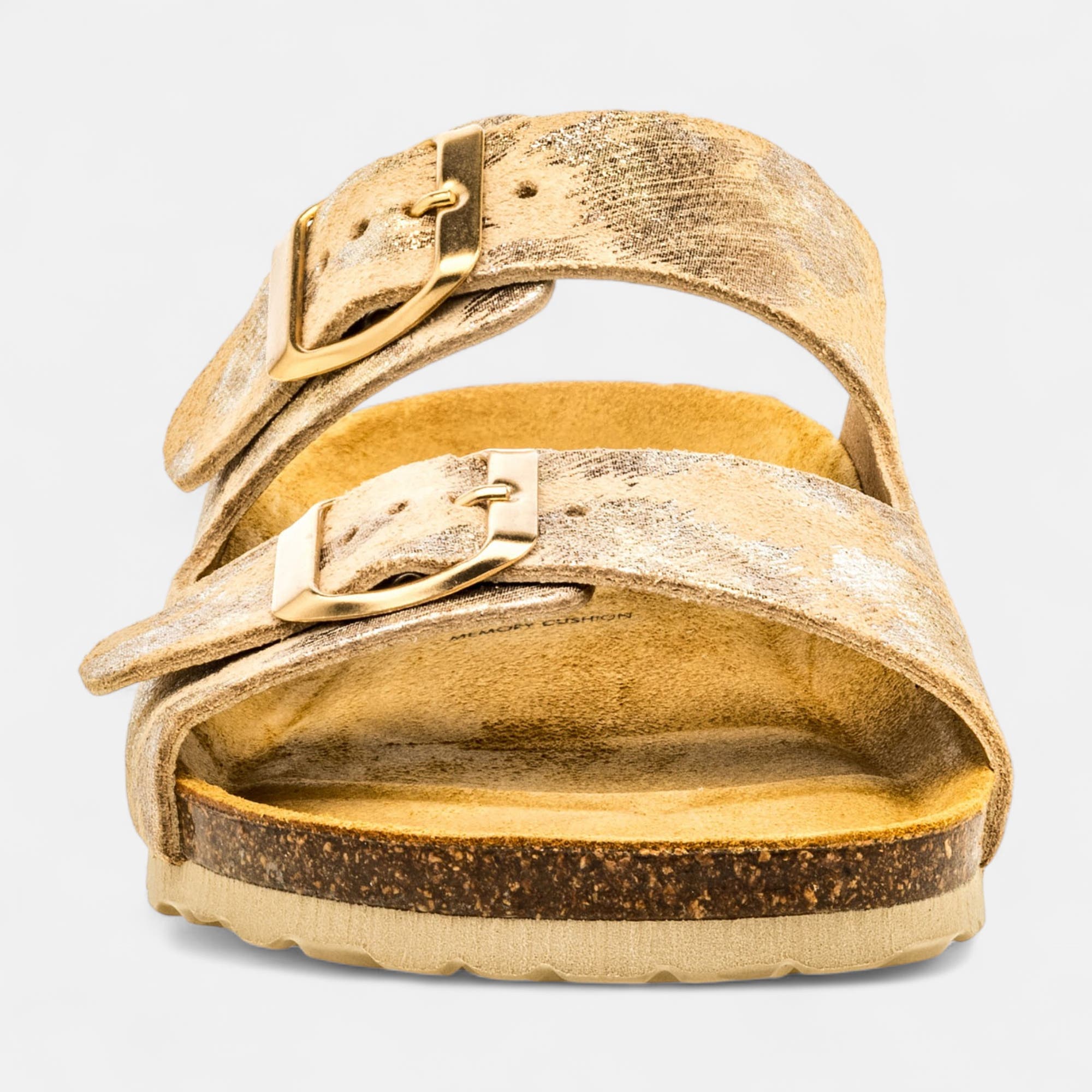 Mules semelle liège Femme en cuir beige