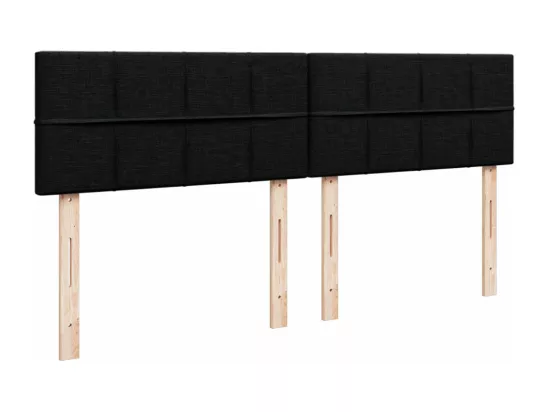 Sommier à lattes de lit avec matelas Noir 180x200 cm Tissu