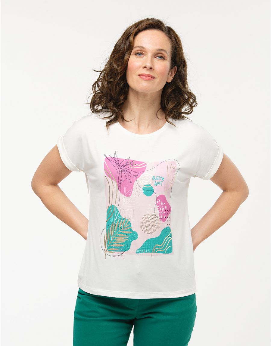T-shirt blanc imprimé