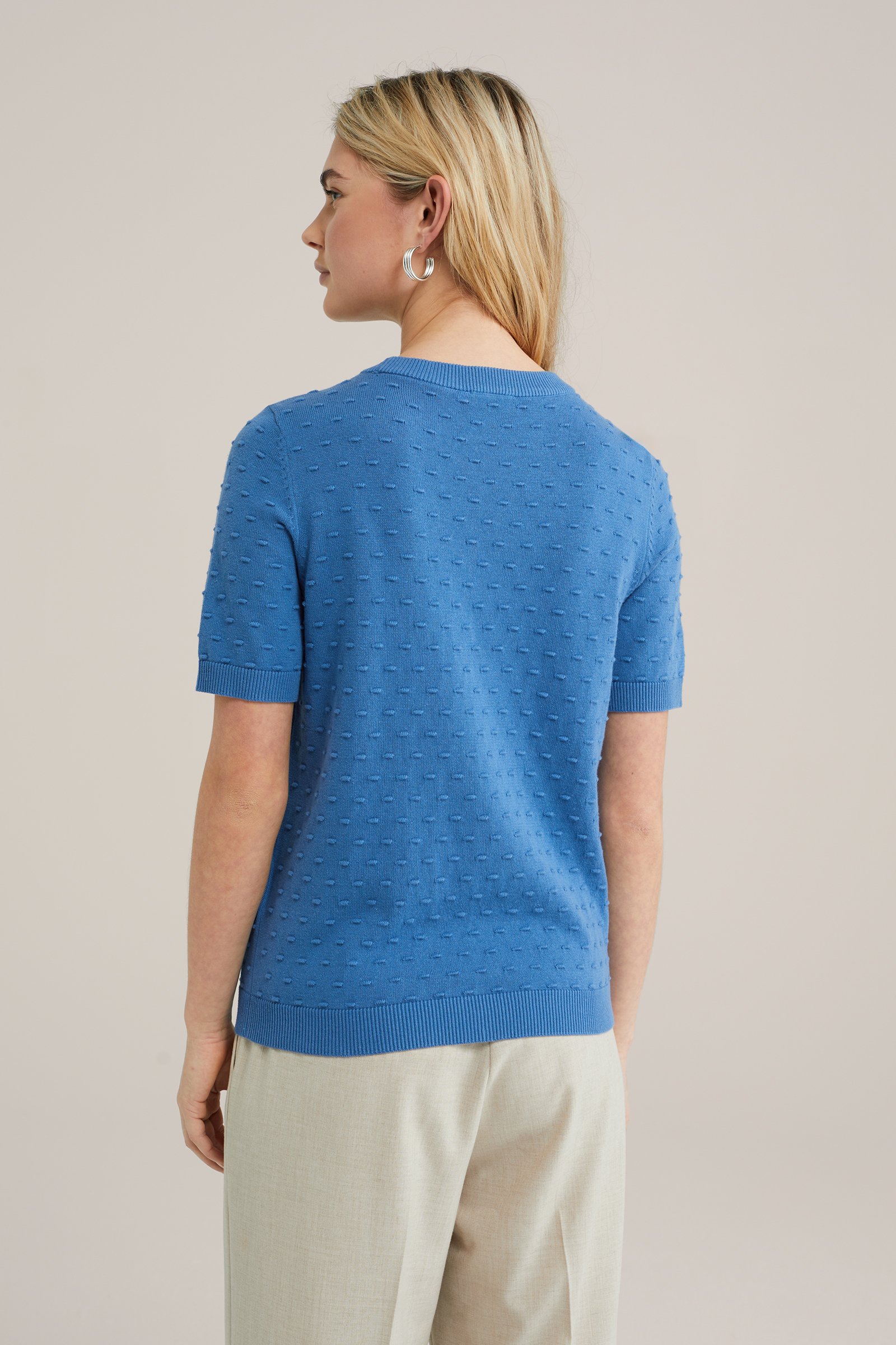 trui met structuur WE Fashion Kobaltblauw