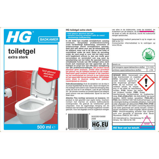 HG toiletgel extra sterk 500 ml