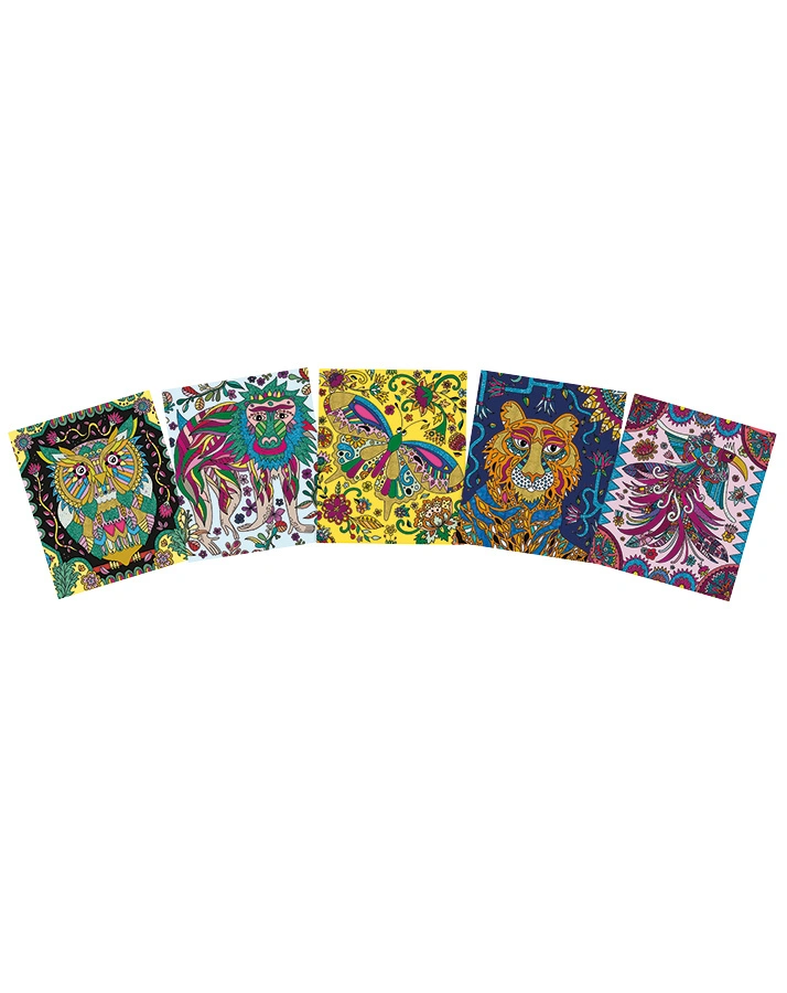Glanzkarten-Set TROPICAL in bunt