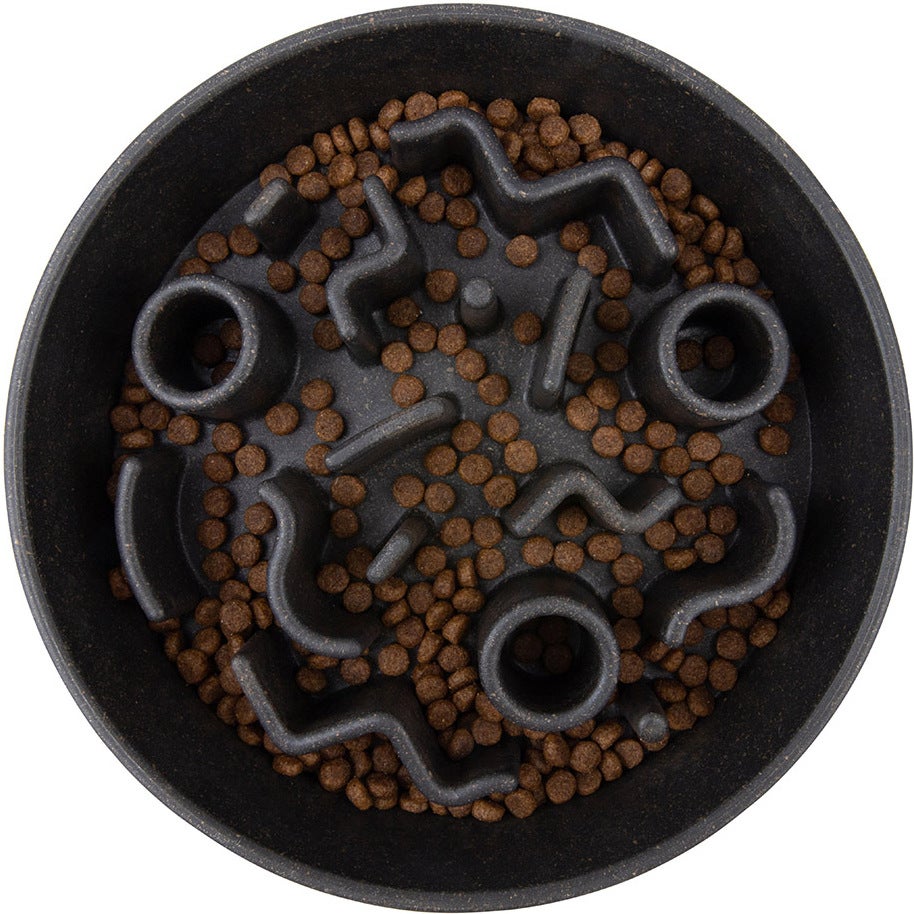 District 70 hondenvoerbak Bamboo slow feeder M grijs D 21 H 5,3 cm