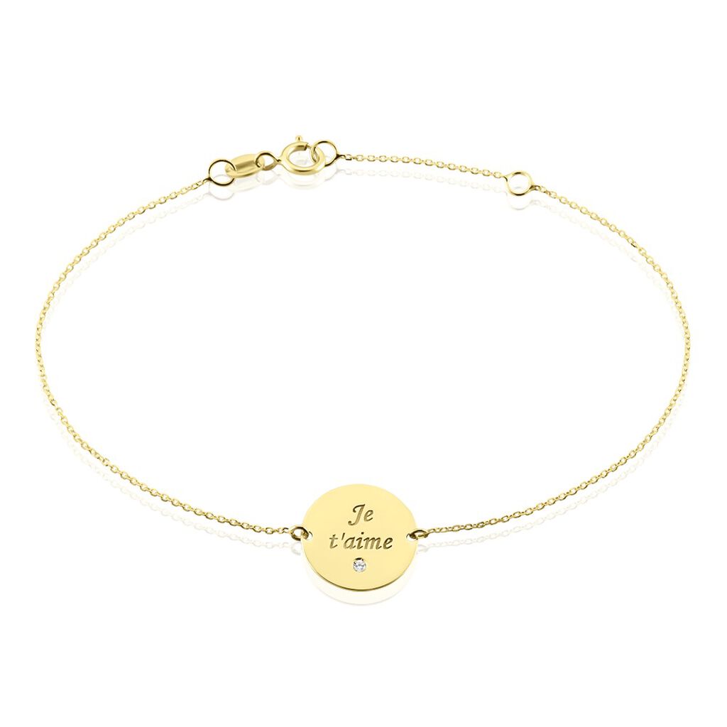 Bracelet Or Jaune Mogontia Oxyde De Zirconium