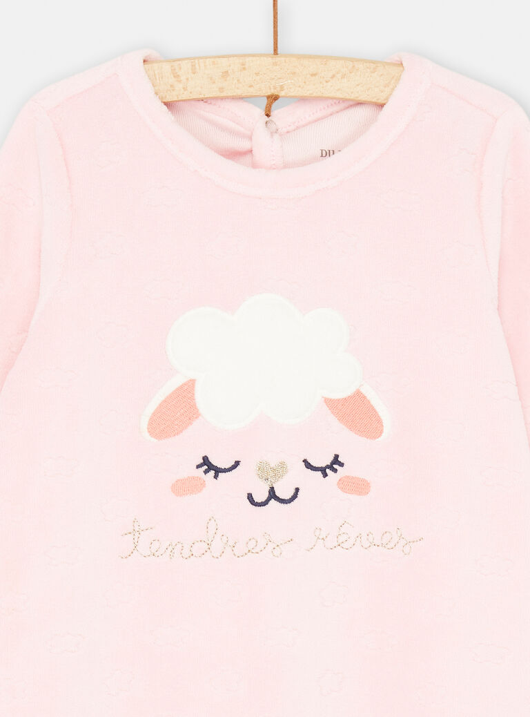 Grenouillère rose à motif mouton