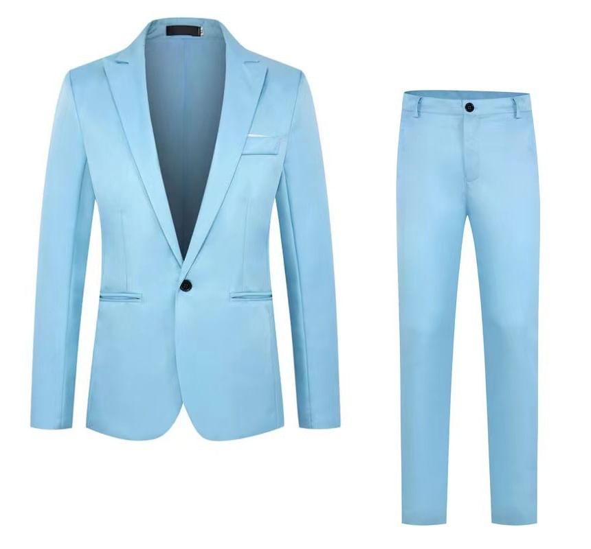 Oeps - Set: Effen blazer met één knoop + Rechte pantalon met hoge taille