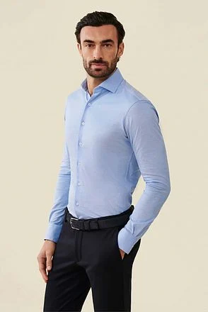 Cavallaro Piqué Overhemd Lichtblauw 110999116-600000 kopen