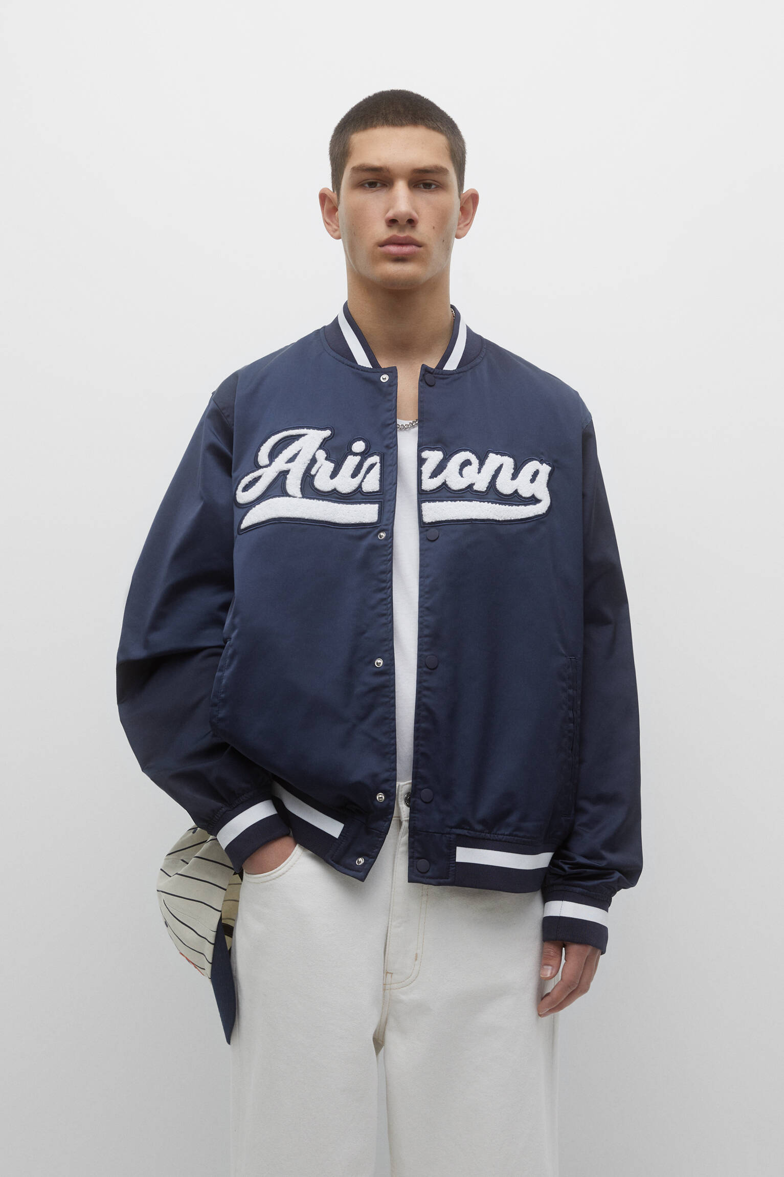 JAQUETA BOMBER DE BASEBOL - AZUL