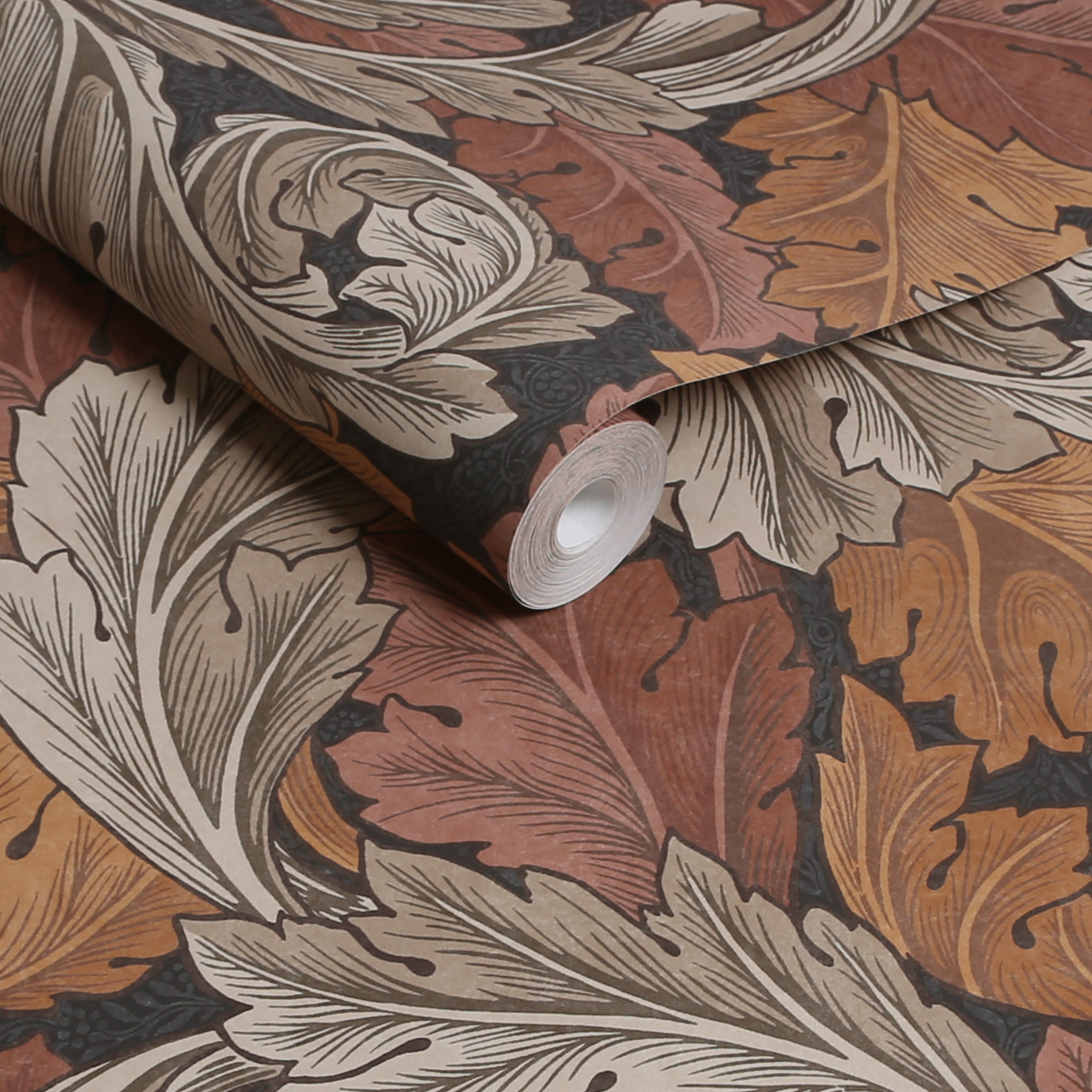 Vliesbehang acanthus burnt orange