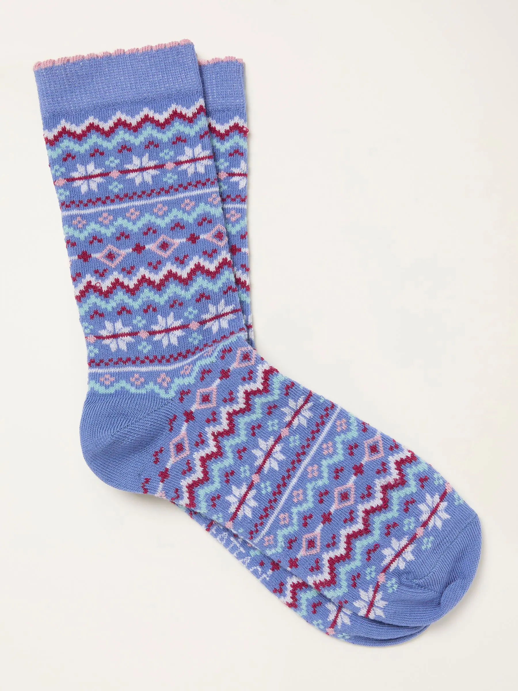 Blauw - FatFace Fairisle Socks