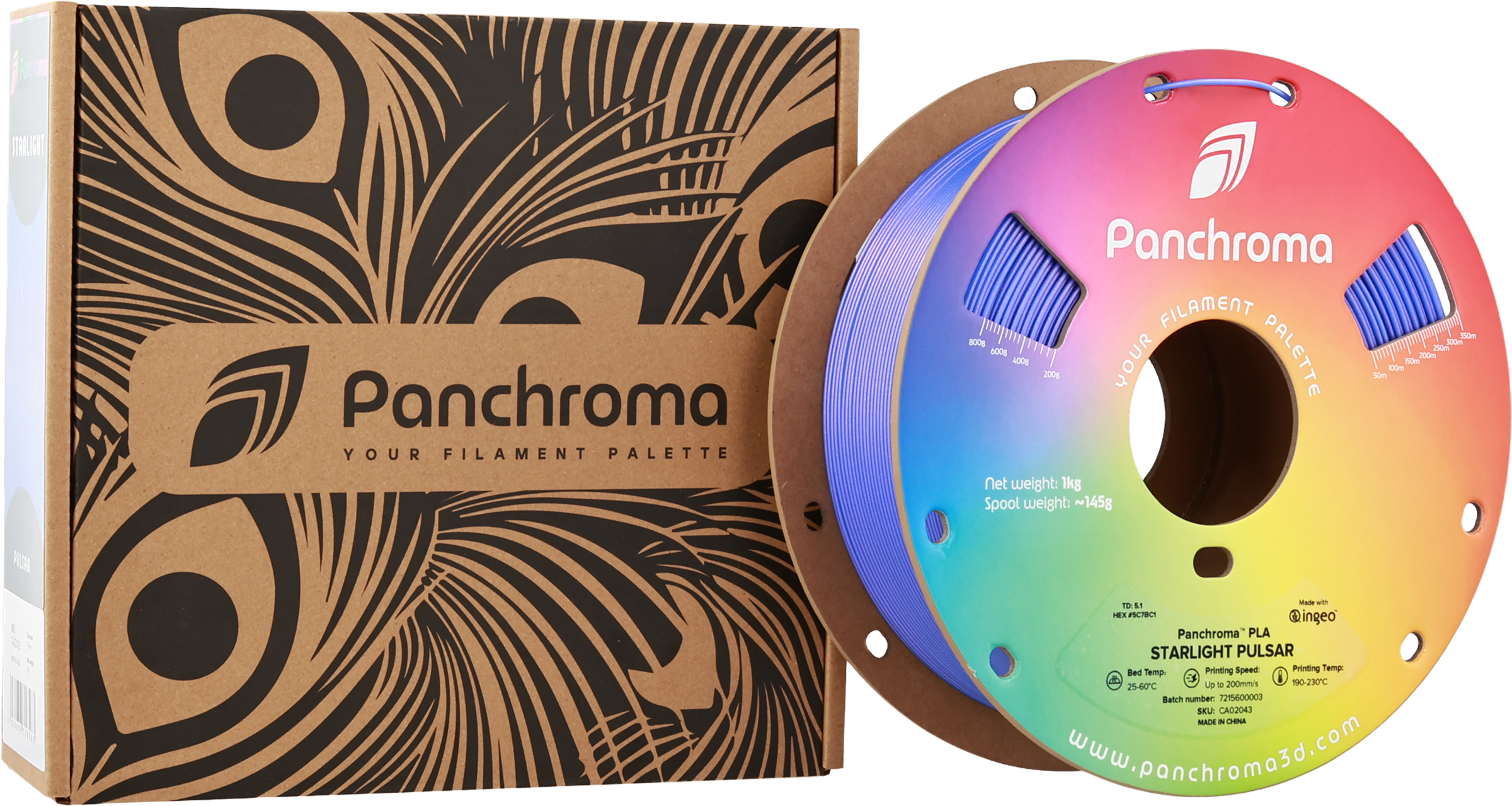 Polymaker  Panchroma™ PLA Starlight Pulsar, 1,75 mm / 1000 g    Die Neutronenstern-Optik für deine Drucke