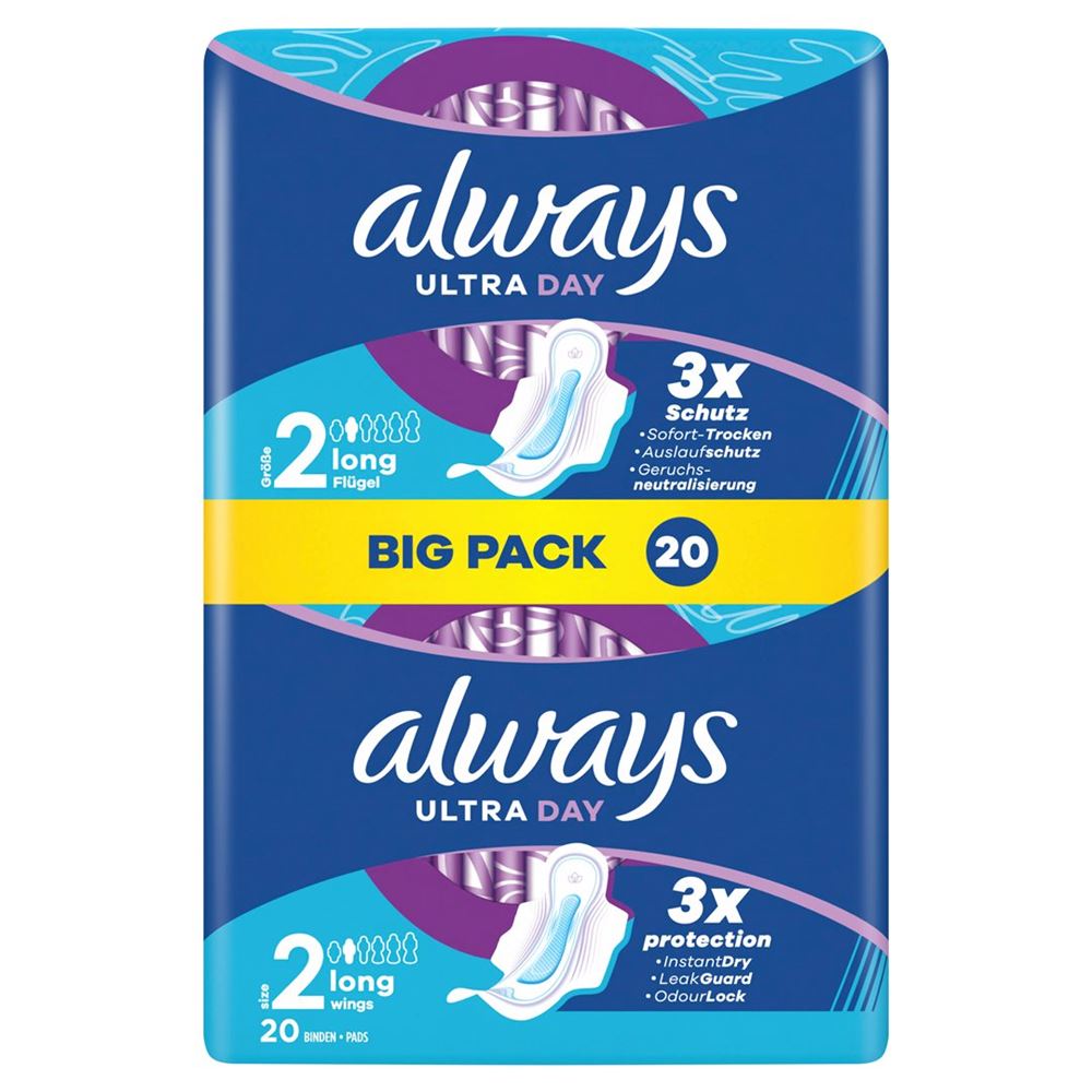 Always Ultra Binde<br>20 Stück, Long mit Flügeln BigPack
