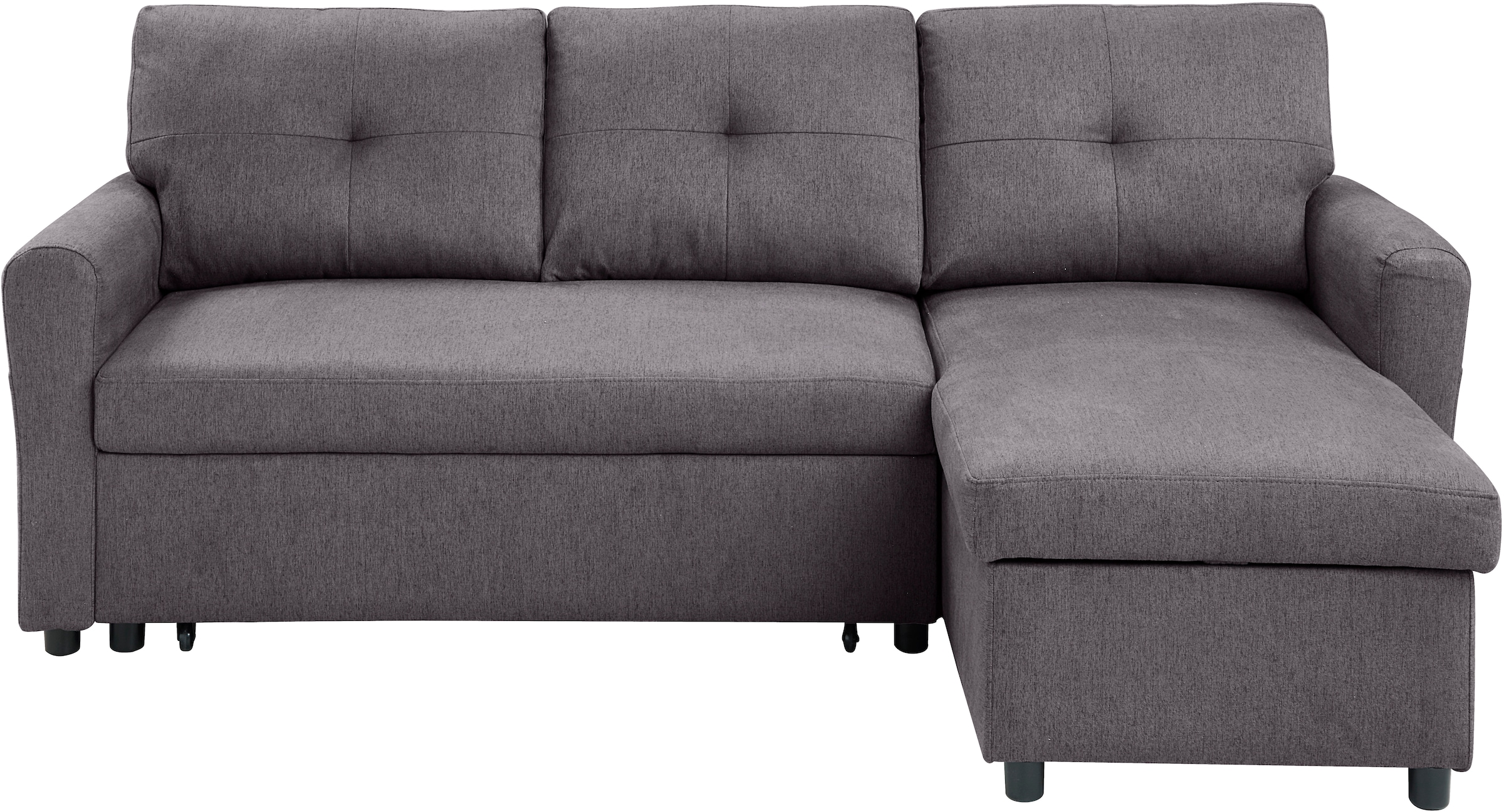 ATLANTIC home collection Schlafsofa »Gustavo L-Form, B: 199 cm« mit Bettfunktion, Bettkasten & seitlichen Taschen