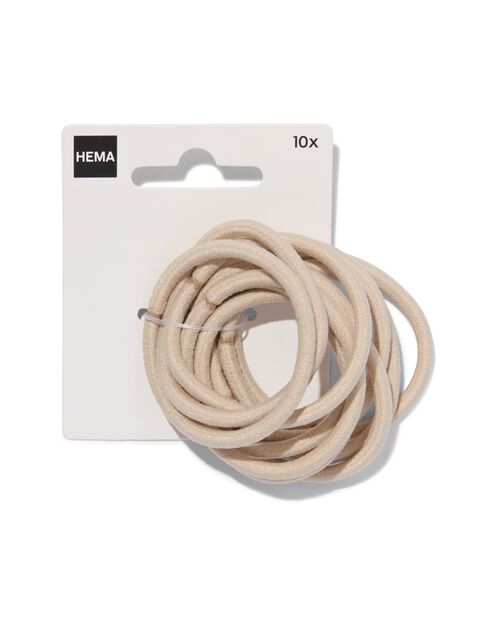 10 élastiques beige cheveux Ø5cm