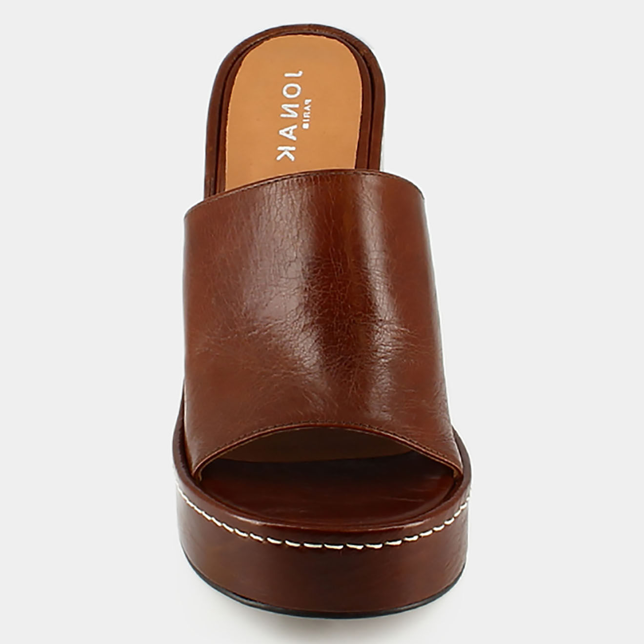 Jonak Mules en Cuir Beverly marron - Talon 10.5 cm