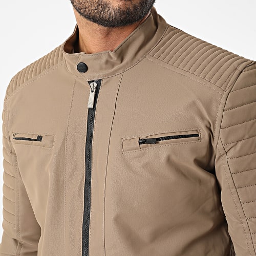 Veste Biker 117 Marron Taupe