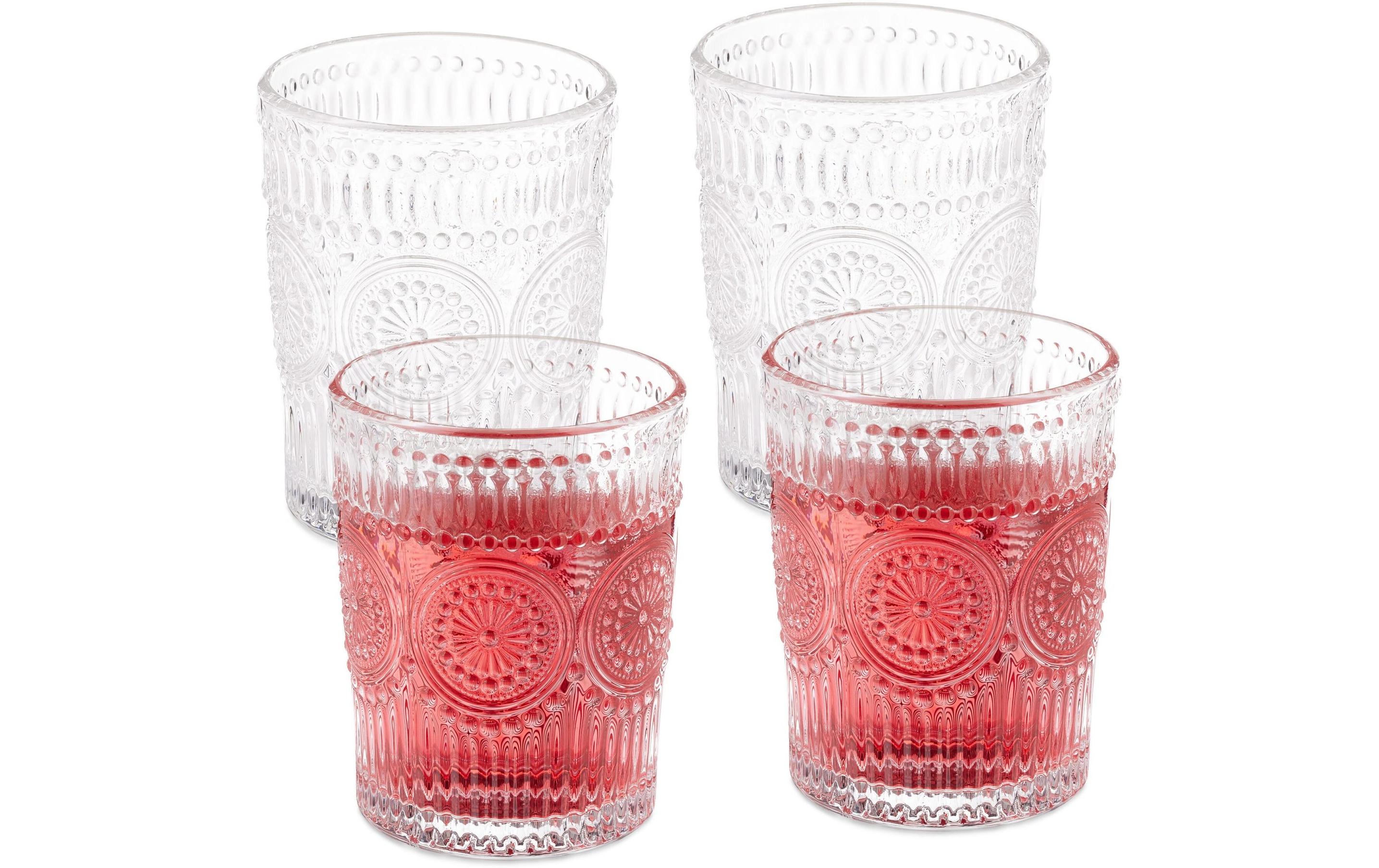 Trinkglas 4er Set, 300 mlWassergläser im Vintage-Design