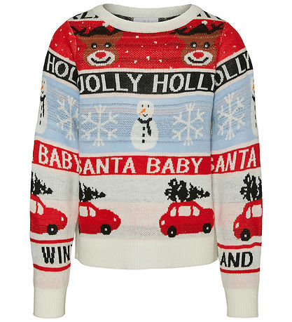 Vero Moda Girl Bluse - Strick - VmHolly Jollyflakes - Birch/Artw