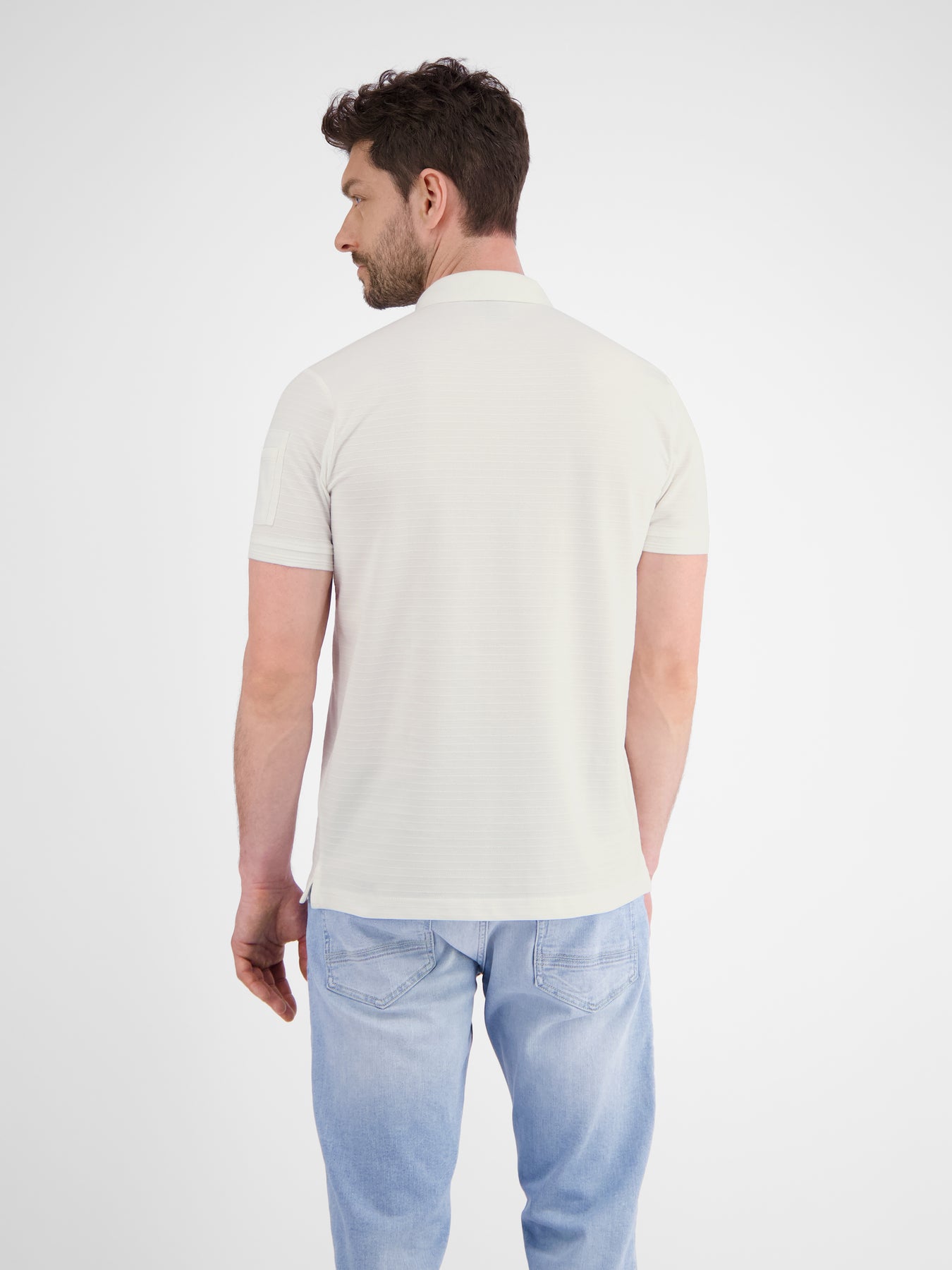 Herren Poloshirt, tonal gestreift